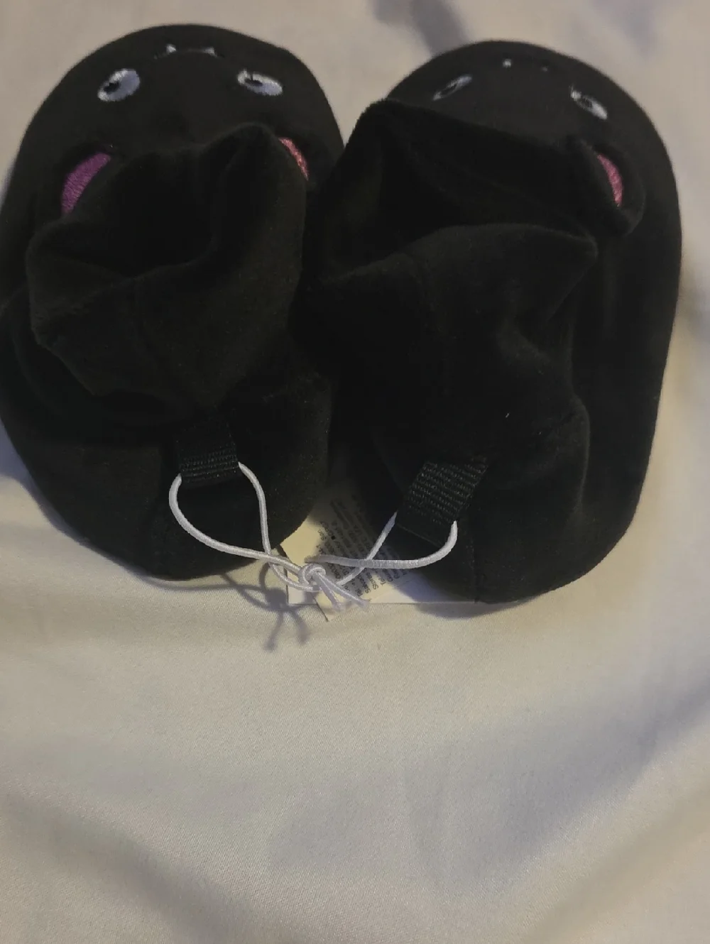 Black Baby Booties with Cute Bat Face